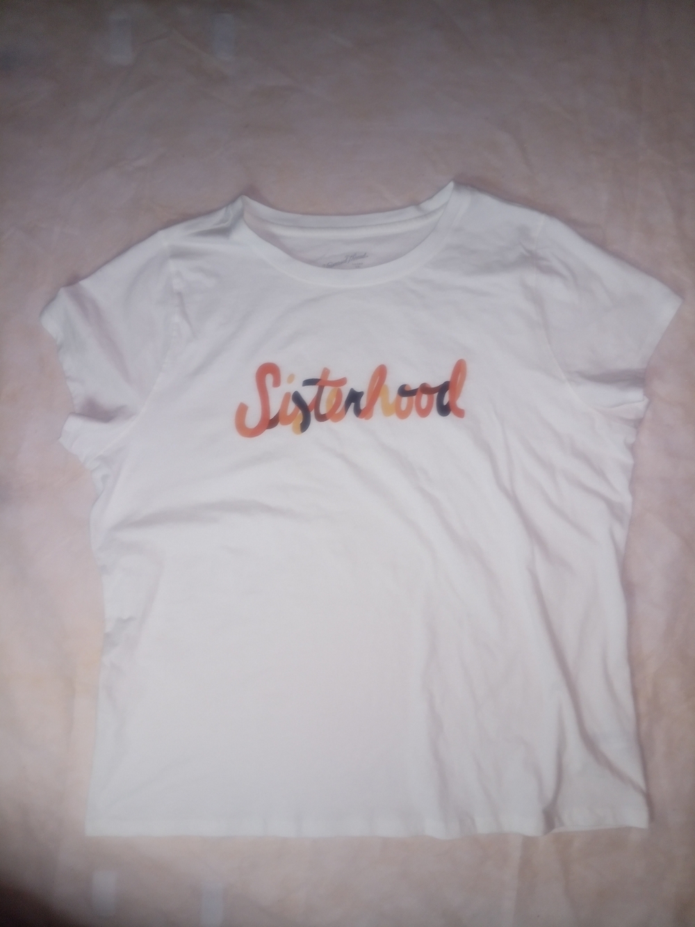 2xl Universal Thread White Womens Tee with Multicolor "Sisterhood" Script